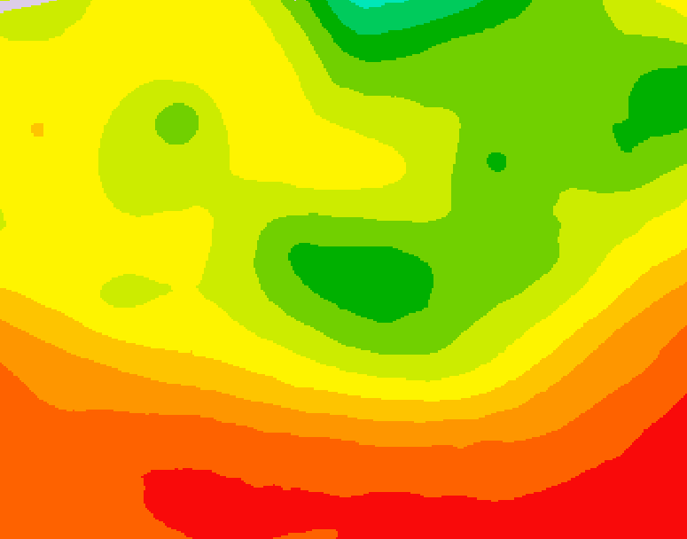 GDPS 500 millibar geopotential height 012 hour forecast chart for Canada based on 2026/08/10 1200Z data