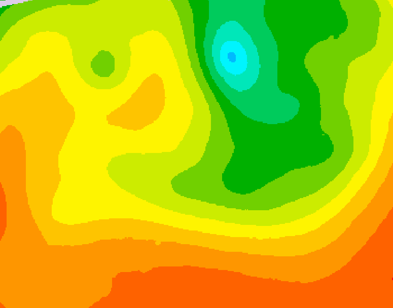 GDPS 500 millibar geopotential height 060 hour forecast chart for Canada based on 2026/08/10 1200Z data