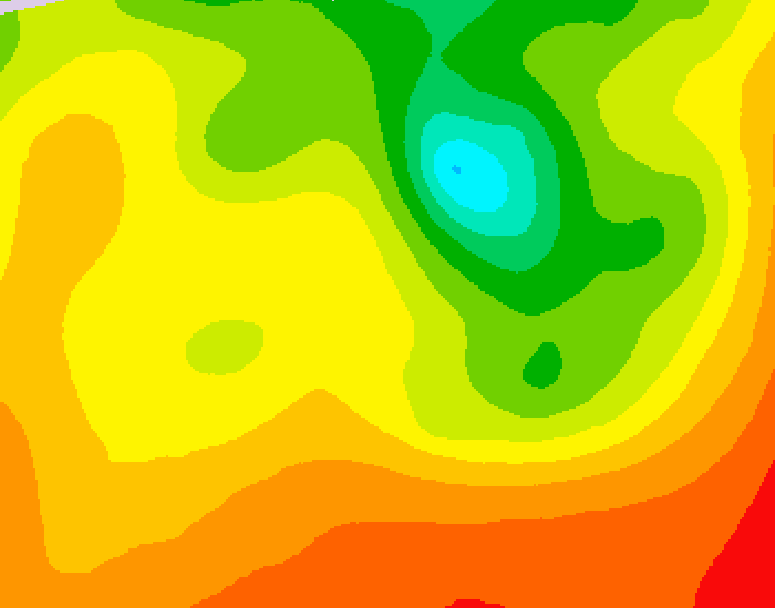 GDPS 500 millibar geopotential height 084 hour forecast chart for Canada based on 2026/08/10 1200Z data