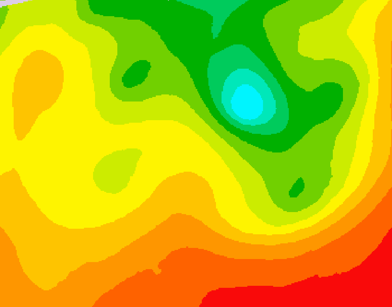 GDPS 500 millibar geopotential height 096 hour forecast chart for Canada based on 2026/08/10 1200Z data
