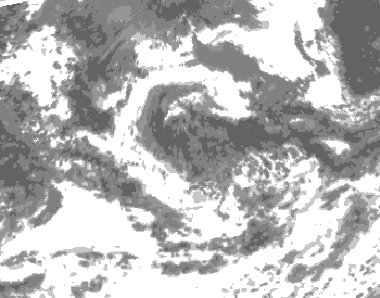 GDPS total cloud 018 hour forecast chart for Canada based on 2026/08/10 0000Z data