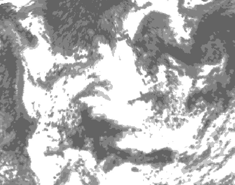 GDPS total cloud 114 hour forecast chart for Canada based on 2026/08/10 0000Z data