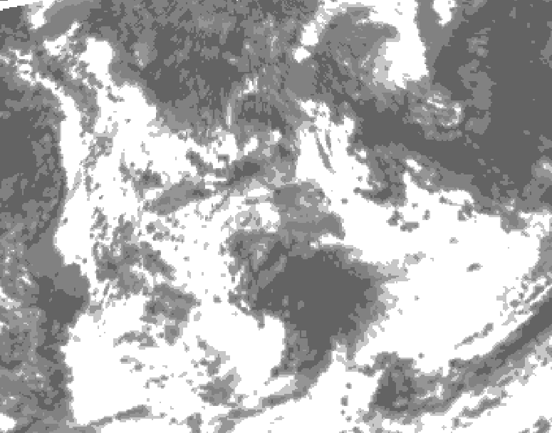 GDPS total cloud 150 hour forecast chart for Canada based on 2026/08/10 0000Z data