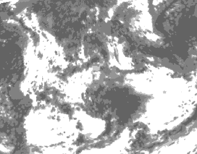 GDPS total cloud 156 hour forecast chart for Canada based on 2026/08/10 0000Z data