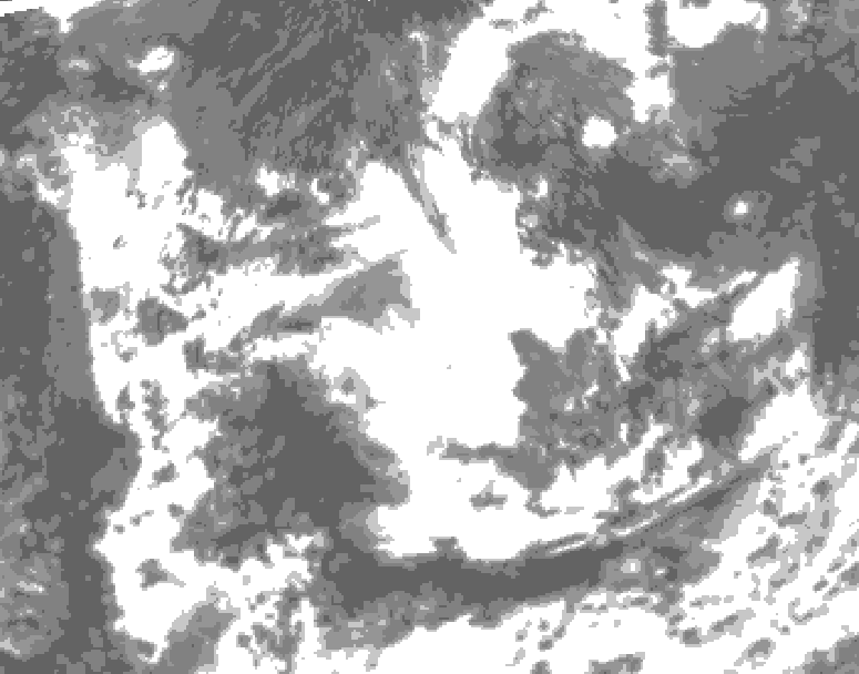 GDPS total cloud 096 hour forecast chart for Canada based on 2026/08/10 1200Z data