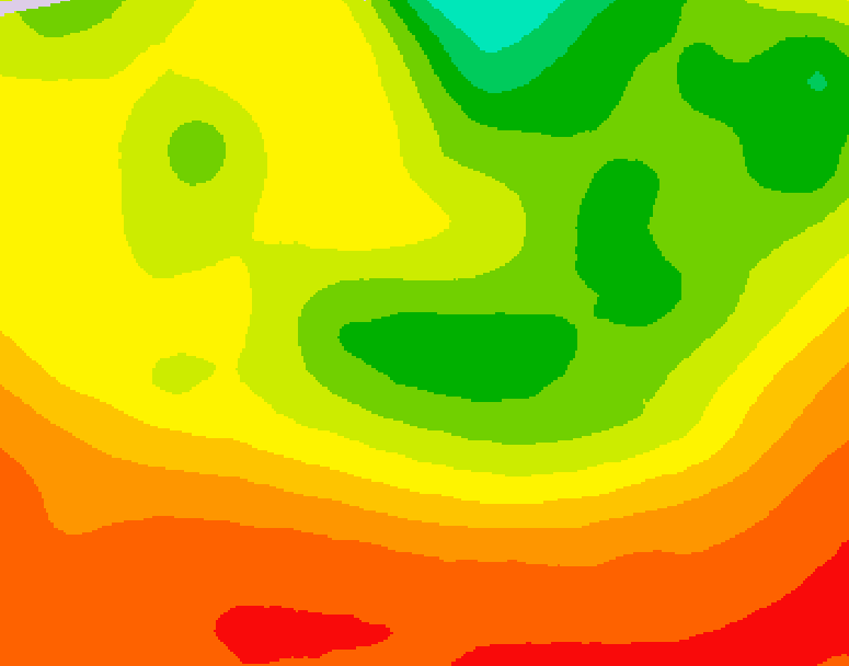GDPS 500 millibar geopotential height 012 hour forecast chart for Canada based on 2026/08/11 0000Z data