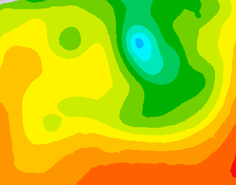 GDPS 500 millibar geopotential height 060 hour forecast chart for Canada based on 2026/08/11 0000Z data