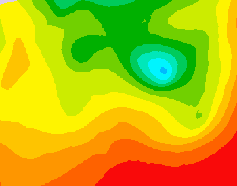 GDPS 500 millibar geopotential height 096 hour forecast chart for Canada based on 2026/08/11 0000Z data