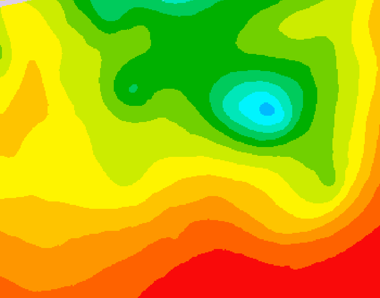GDPS 500 millibar geopotential height 102 hour forecast chart for Canada based on 2026/08/11 0000Z data