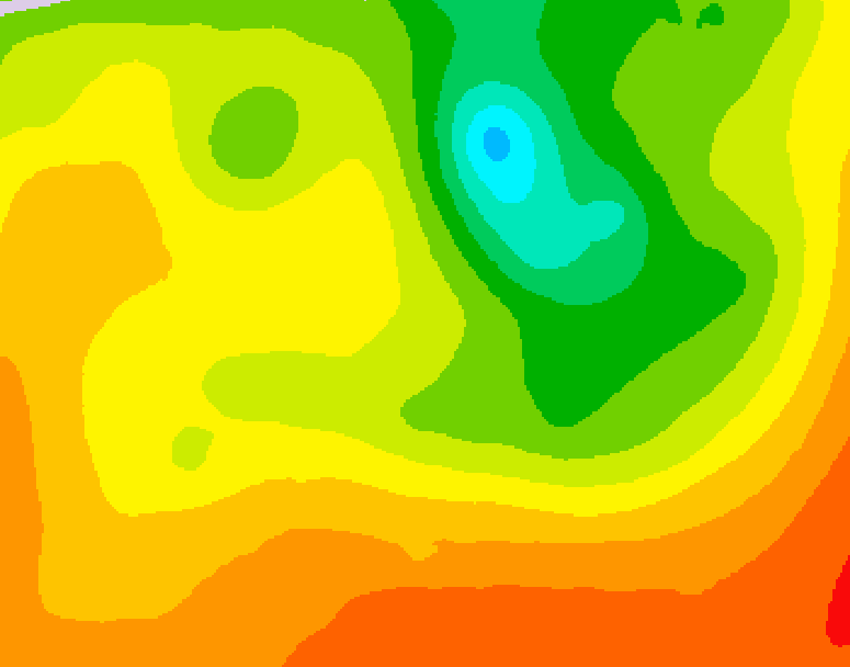 GDPS 500 millibar geopotential height 048 hour forecast chart for Canada based on 2026/08/11 1200Z data