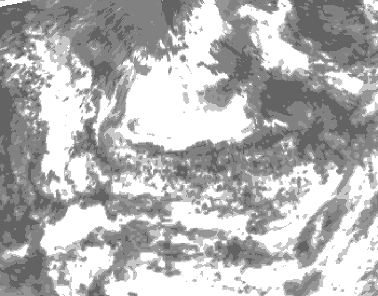 GDPS total cloud 042 hour forecast chart for Canada based on 2026/08/11 0000Z data