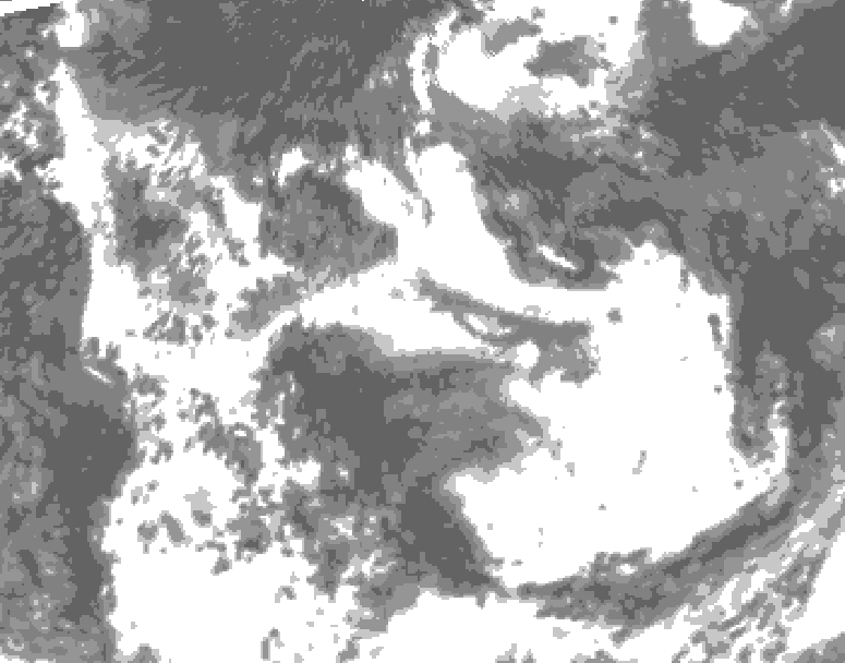 GDPS total cloud 108 hour forecast chart for Canada based on 2026/08/11 0000Z data