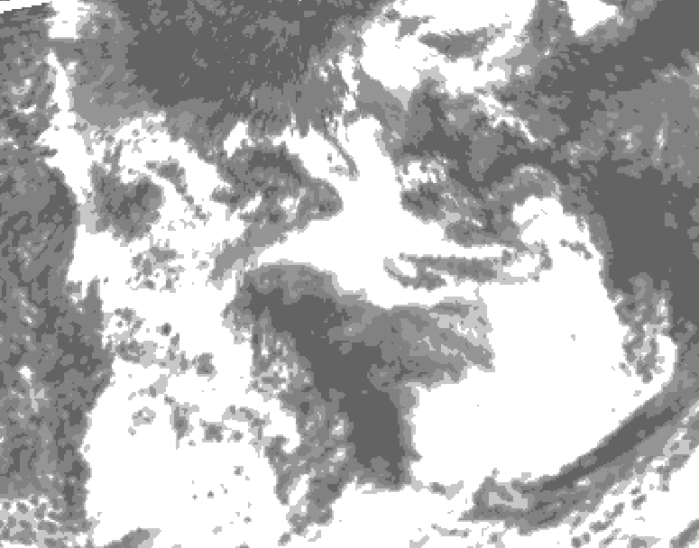 GDPS total cloud 114 hour forecast chart for Canada based on 2026/08/11 0000Z data