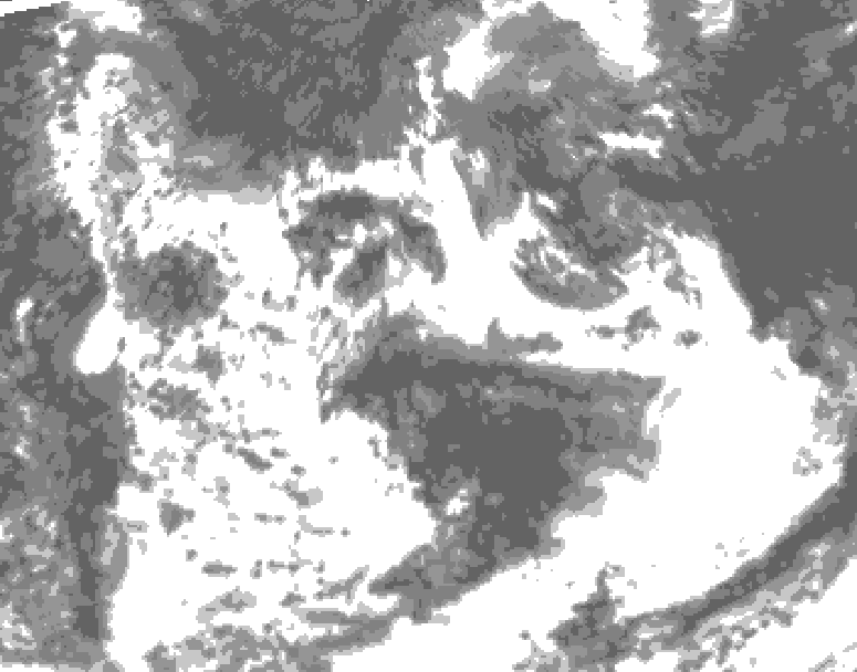 GDPS total cloud 126 hour forecast chart for Canada based on 2026/08/11 0000Z data