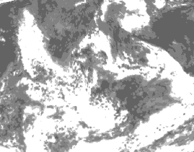 GDPS total cloud 144 hour forecast chart for Canada based on 2026/08/11 0000Z data