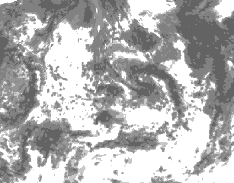 GDPS total cloud 222 hour forecast chart for Canada based on 2026/08/11 0000Z data