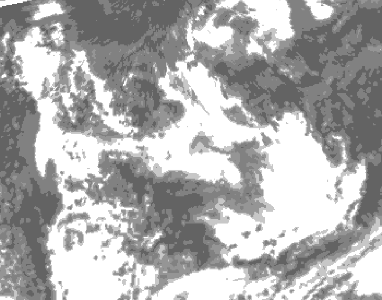 GDPS total cloud 096 hour forecast chart for Canada based on 2026/08/11 1200Z data