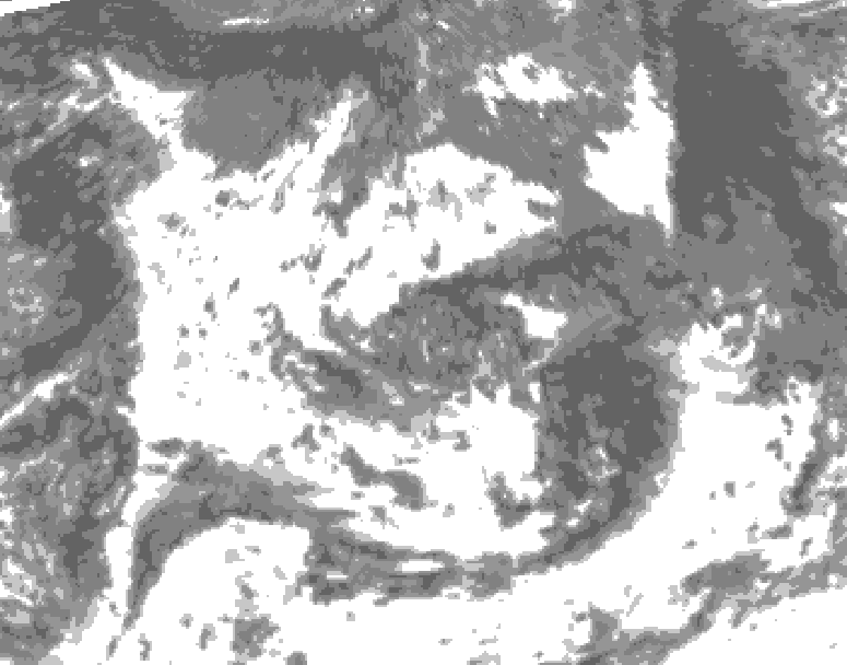 GDPS total cloud 216 hour forecast chart for Canada based on 2026/08/11 1200Z data