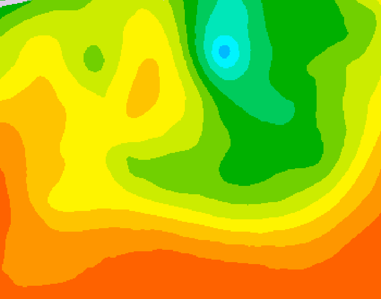 GDPS 500 millibar geopotential height 018 hour forecast chart for Canada based on 2026/08/12 0000Z data