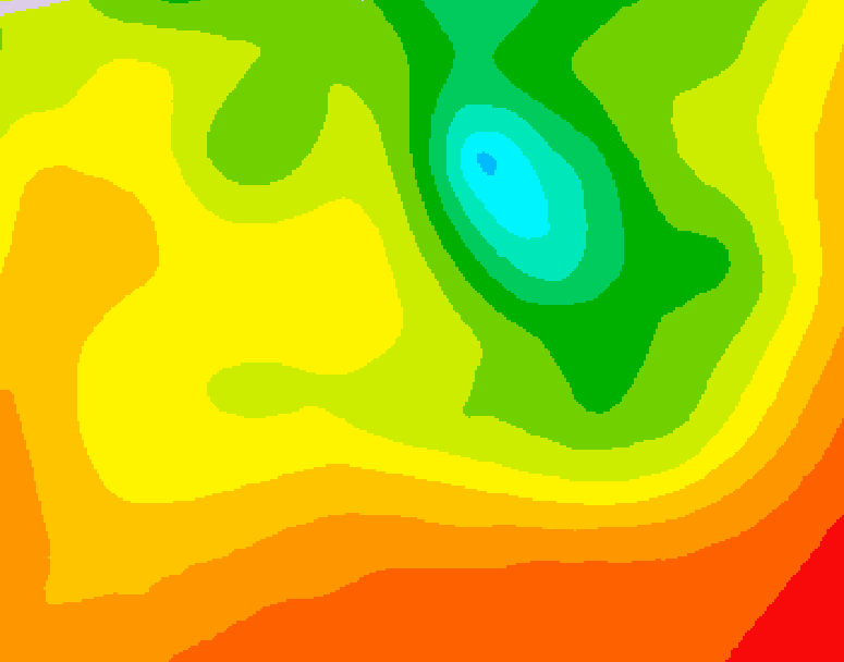 GDPS 500 millibar geopotential height 042 hour forecast chart for Canada based on 2026/08/12 0000Z data