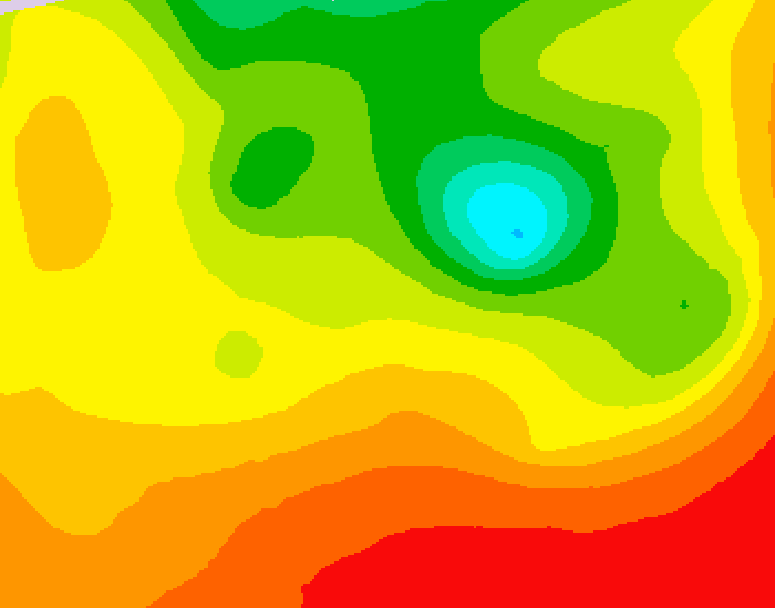 GDPS 500 millibar geopotential height 072 hour forecast chart for Canada based on 2026/08/12 0000Z data