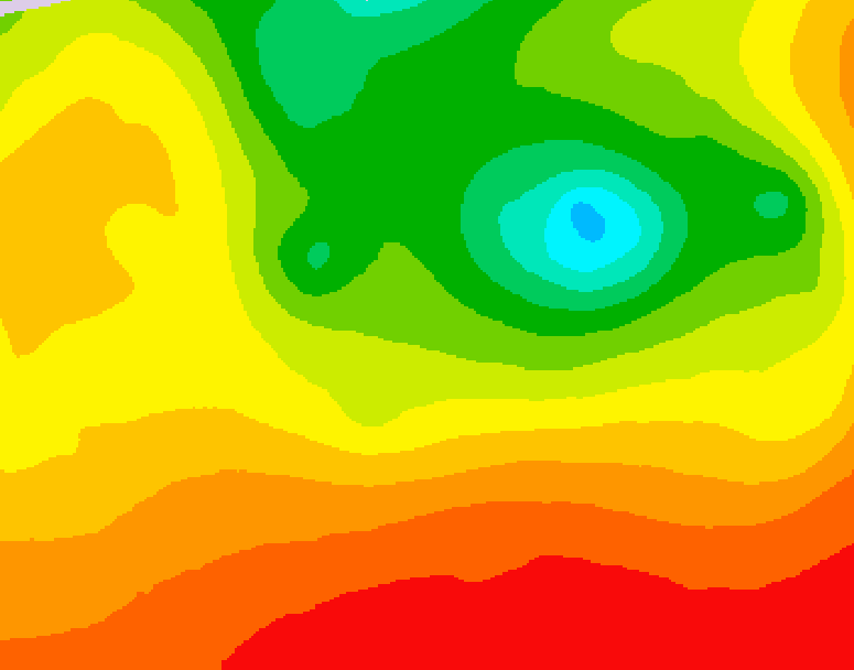 GDPS 500 millibar geopotential height 096 hour forecast chart for Canada based on 2026/08/12 0000Z data