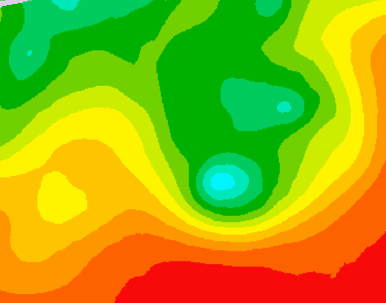 GDPS 500 millibar geopotential height 222 hour forecast chart for Canada based on 2026/08/12 0000Z data