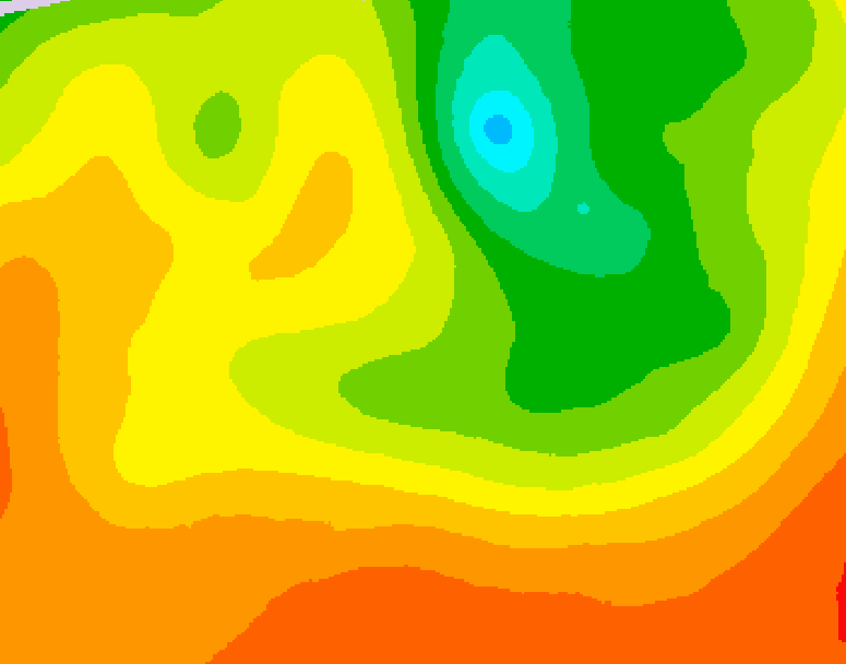 GDPS 500 millibar geopotential height 012 hour forecast chart for Canada based on 2026/08/12 1200Z data