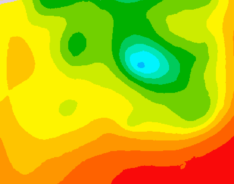 GDPS 500 millibar geopotential height 048 hour forecast chart for Canada based on 2026/08/12 1200Z data