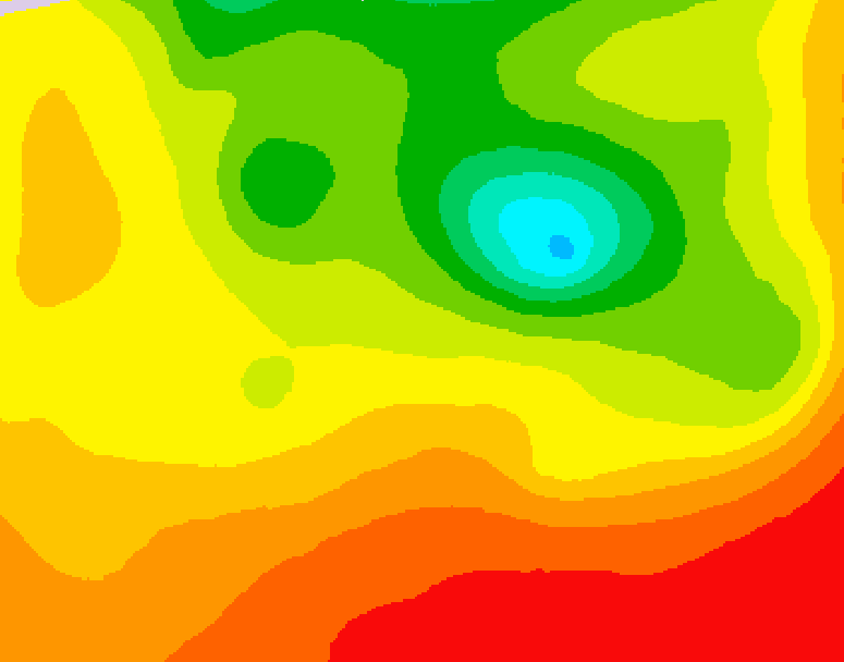 GDPS 500 millibar geopotential height 060 hour forecast chart for Canada based on 2026/08/12 1200Z data