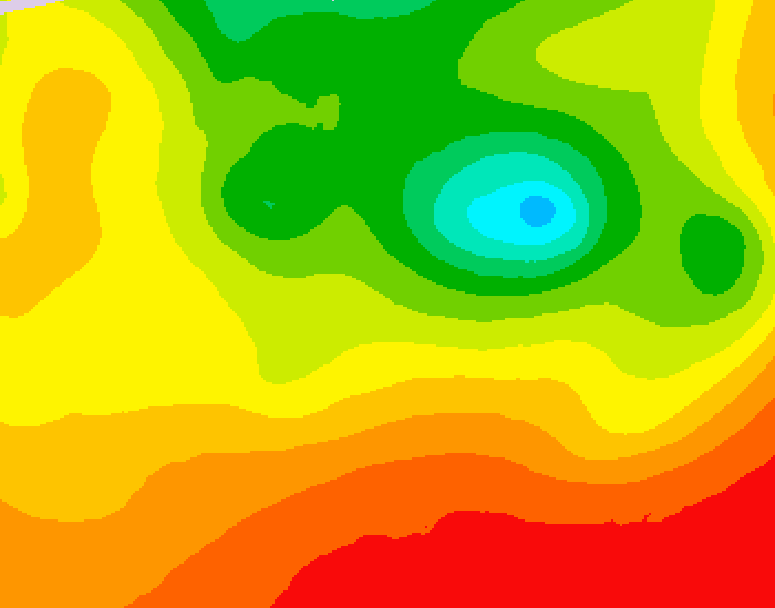 GDPS 500 millibar geopotential height 072 hour forecast chart for Canada based on 2026/08/12 1200Z data