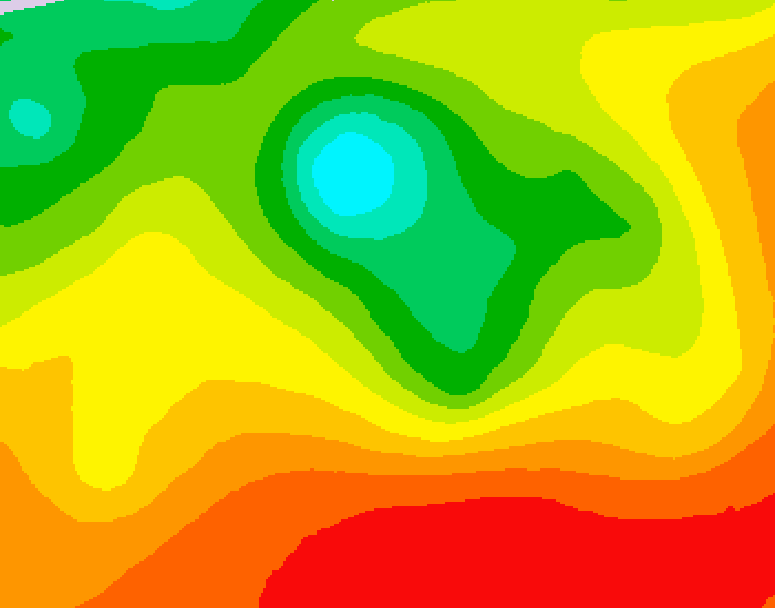 GDPS 500 millibar geopotential height 222 hour forecast chart for Canada based on 2026/08/12 1200Z data