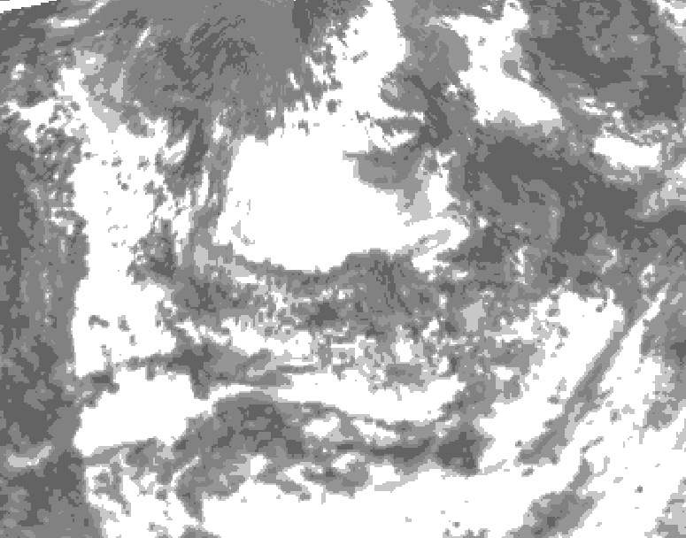 GDPS total cloud 018 hour forecast chart for Canada based on 2026/08/12 0000Z data