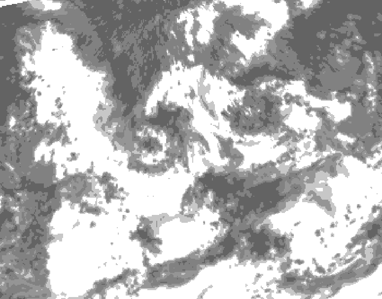 GDPS total cloud 114 hour forecast chart for Canada based on 2026/08/12 0000Z data