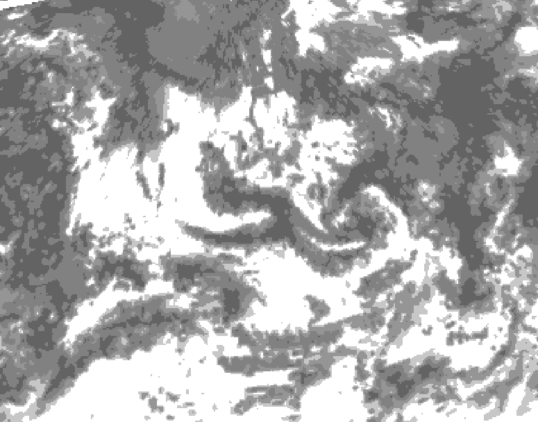 GDPS total cloud 180 hour forecast chart for Canada based on 2026/08/12 0000Z data