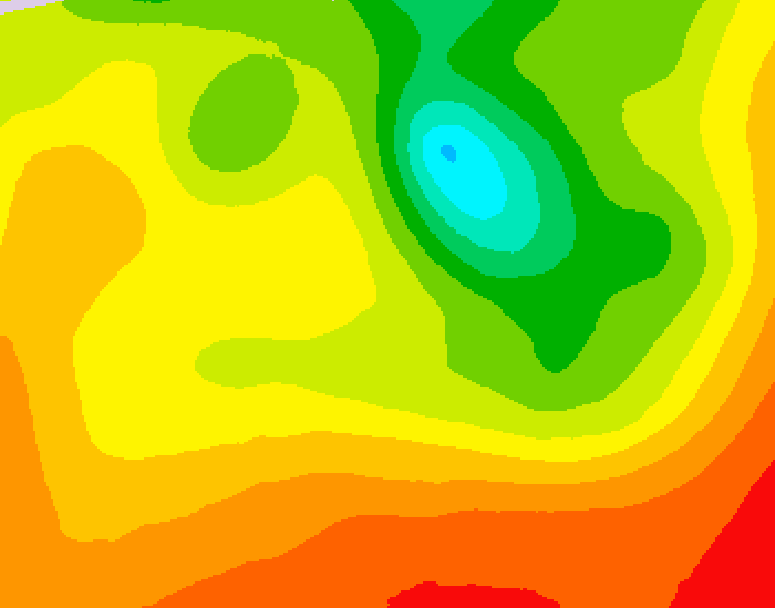 GDPS 500 millibar geopotential height 018 hour forecast chart for Canada based on 2026/08/13 0000Z data