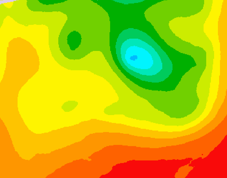 GDPS 500 millibar geopotential height 030 hour forecast chart for Canada based on 2026/08/13 0000Z data