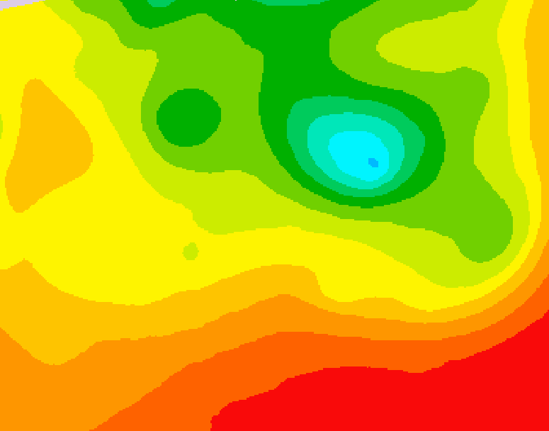 GDPS 500 millibar geopotential height 048 hour forecast chart for Canada based on 2026/08/13 0000Z data
