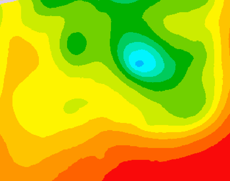 GDPS 500 millibar geopotential height 024 hour forecast chart for Canada based on 2026/08/13 1200Z data