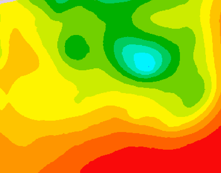 GDPS 500 millibar geopotential height 036 hour forecast chart for Canada based on 2026/08/13 1200Z data