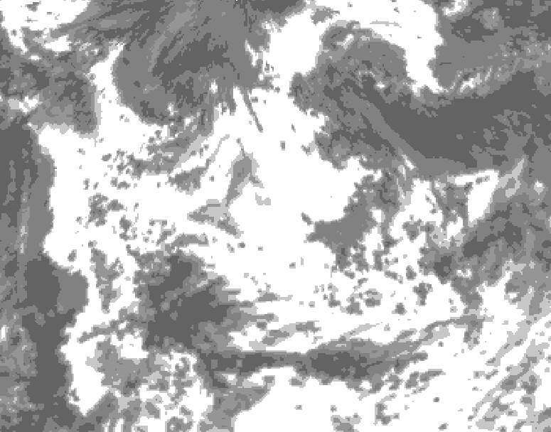 GDPS total cloud 030 hour forecast chart for Canada based on 2026/08/13 0000Z data