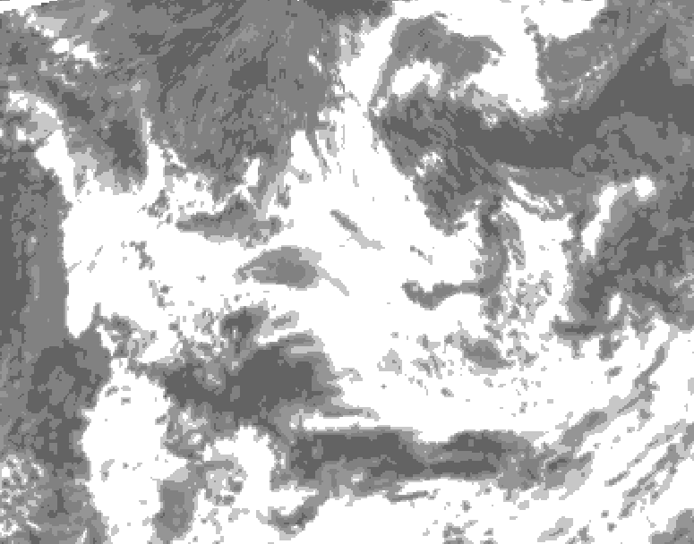 GDPS total cloud 042 hour forecast chart for Canada based on 2026/08/13 0000Z data