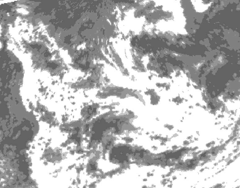 GDPS total cloud 054 hour forecast chart for Canada based on 2026/08/13 0000Z data