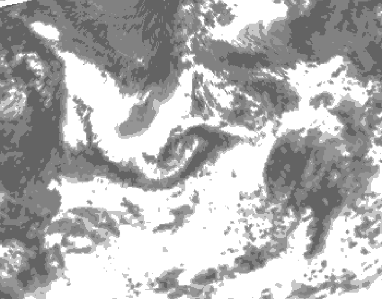 GDPS total cloud 114 hour forecast chart for Canada based on 2026/08/13 0000Z data