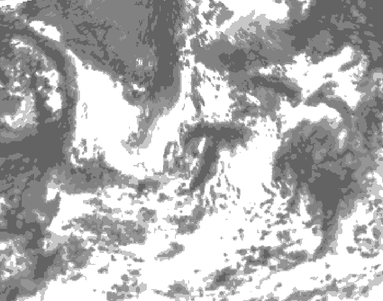 GDPS total cloud 120 hour forecast chart for Canada based on 2026/08/13 0000Z data