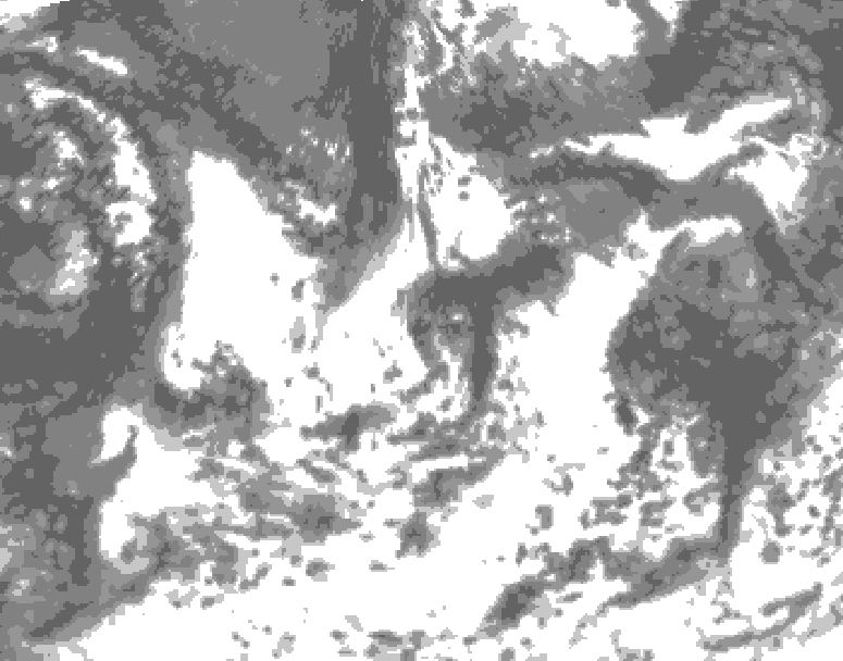GDPS total cloud 126 hour forecast chart for Canada based on 2026/08/13 0000Z data