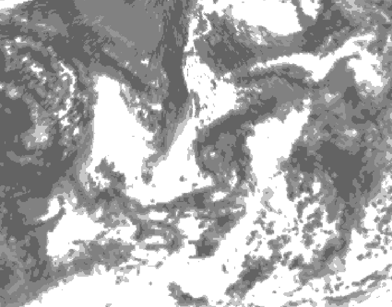 GDPS total cloud 132 hour forecast chart for Canada based on 2026/08/13 0000Z data
