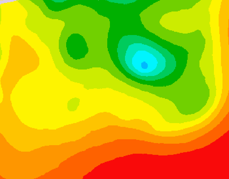 GDPS 500 millibar geopotential height 018 hour forecast chart for Canada based on 2026/08/14 0000Z data