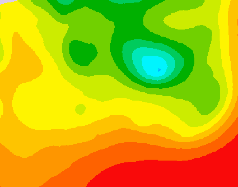 GDPS 500 millibar geopotential height 024 hour forecast chart for Canada based on 2026/08/14 0000Z data