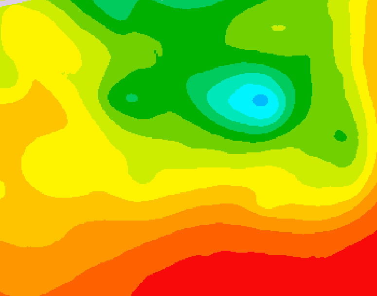 GDPS 500 millibar geopotential height 036 hour forecast chart for Canada based on 2026/08/14 0000Z data